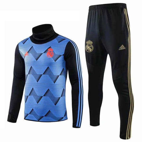 Trainingsanzug Real Madrid 2019-20 Blau Schwarz Gelb Fussballtrikots Günstig